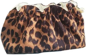 1pcs Leopard Print Makeup Bag Leopard Print Storage Bag Makeup Suitcase Leopard Print Cosmetic Bag Leopard Makeup Bag Leopard Spots Canvas Cosmetic Bag. (large)
