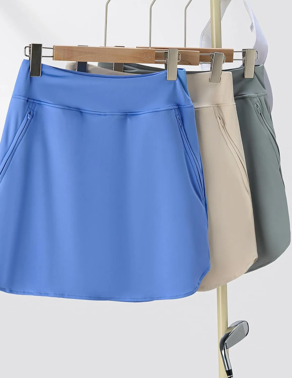 3 Pack Women's Athletic Skirts with Shorts Underneath, Tennis Golf Skorts Tummy Control Pockets for Workout Gym