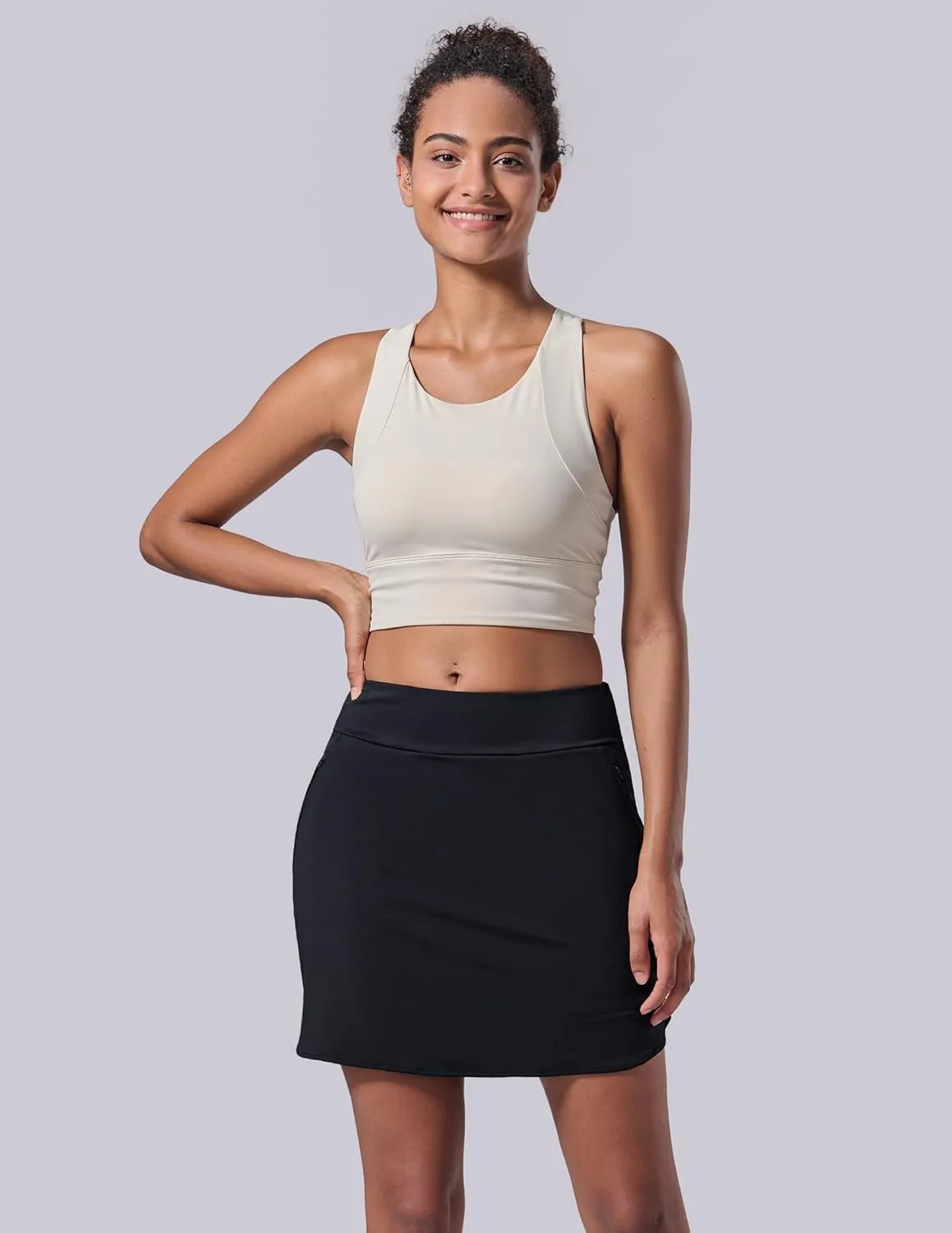 3 Pack Women's Athletic Skirts with Shorts Underneath, Tennis Golf Skorts Tummy Control Pockets for Workout Gym