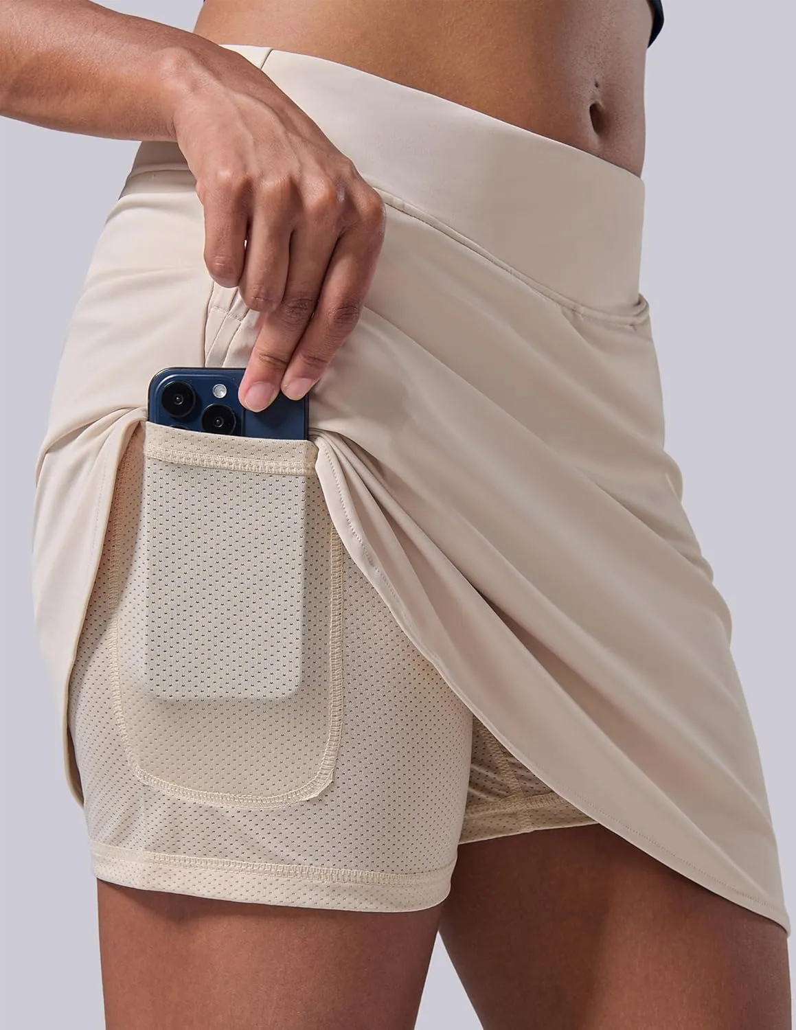 3 Pack Women's Athletic Skirts with Shorts Underneath, Tennis Golf Skorts Tummy Control Pockets for Workout Gym