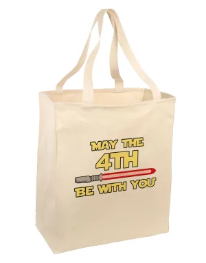 4th Be With You Beam Sword Large Grocery Tote Bag by TooLoud