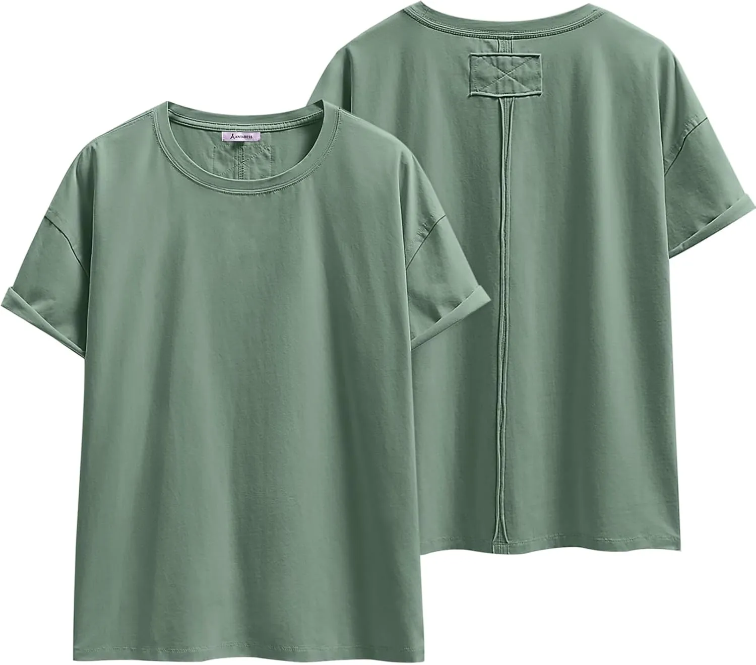 ANRABESS Womens Tops Oversized T Shirts Loose Fit Short Sleeve Crewneck Summer Casual 2025 Trendy Boxy Tee Blouse