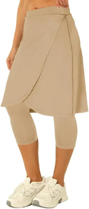 Aurgelmir Knee Length Womens Golf Tennis Skirts with Capri Legging Athletic Running Outdoor Workout Skorts with Pocket