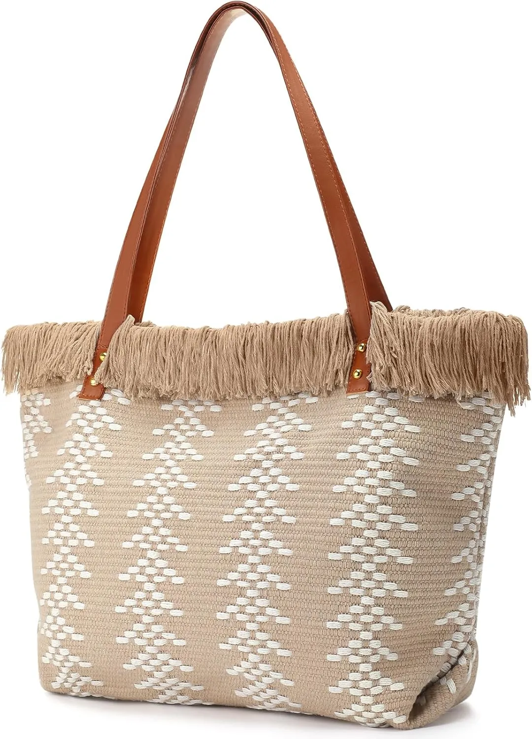 Beach Bags for Women - Summer Tote Bag Shoulder Handbags, Large Beach Bag for Women for Holiday, Beige