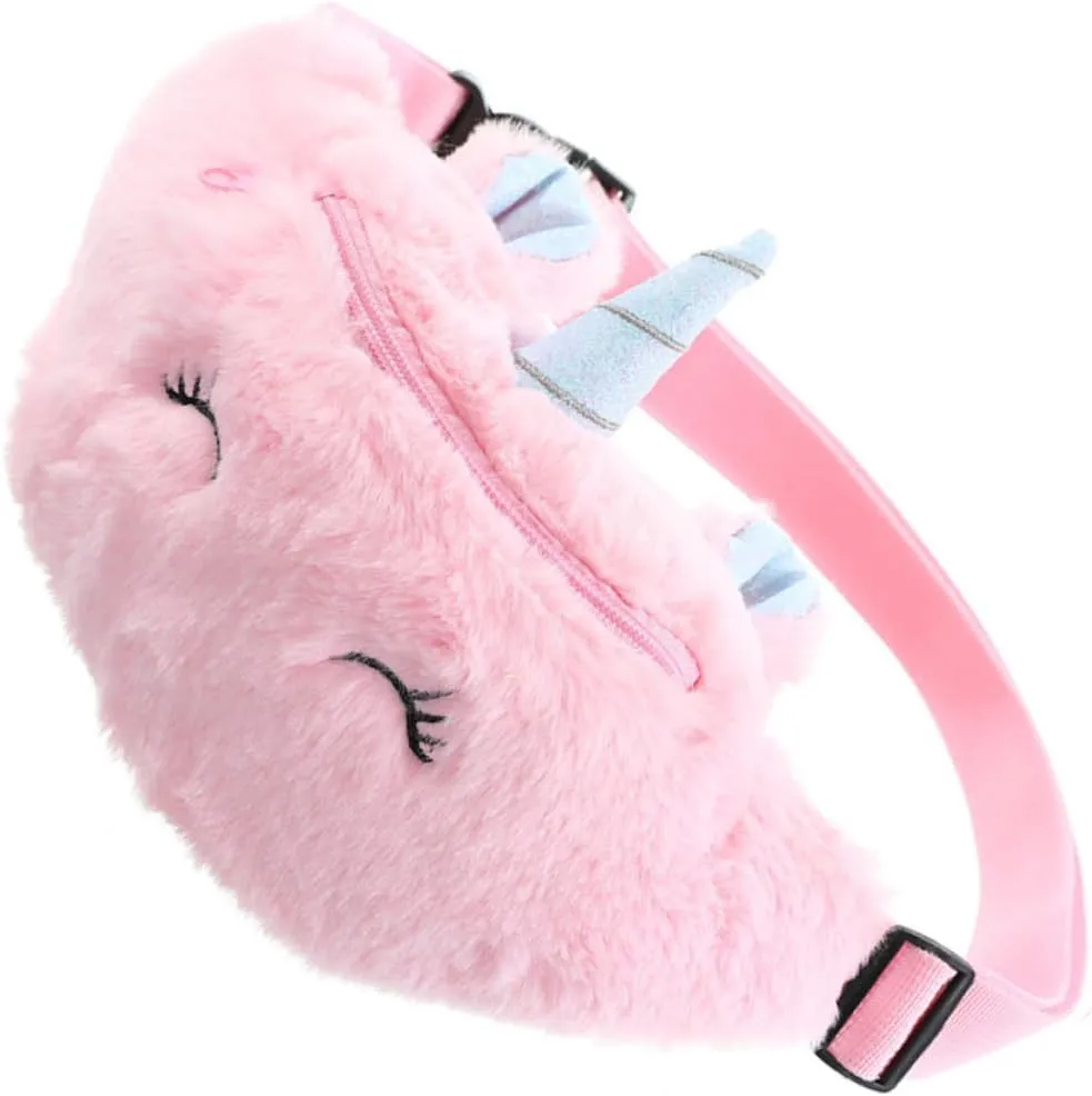 BESPORTBLE Fashionable Boys and Girls Chest Bag Unicorn Pouch Plush Material Waist Bag for Toddlers Cross Body Pouch Children's