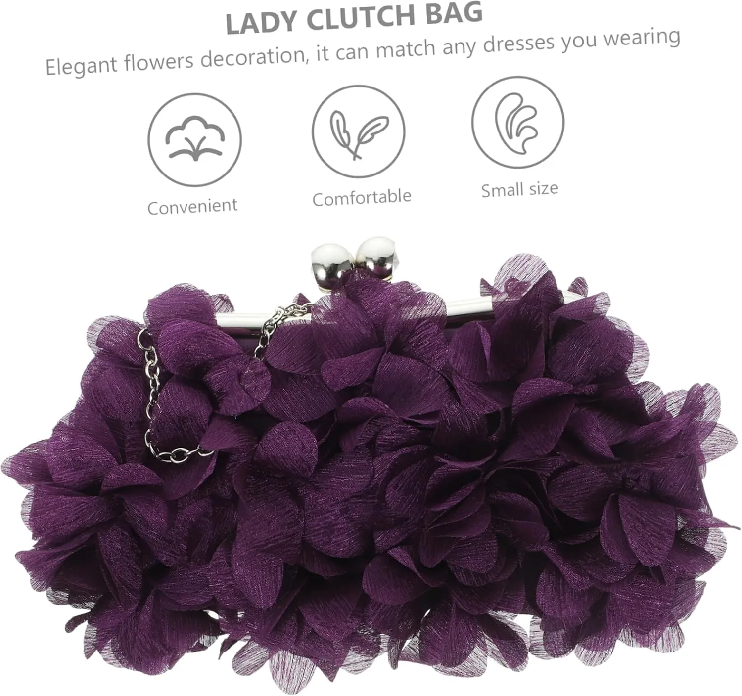 BESTYASH Flower Party Bag Cute Even Bachelorette Bags for Women Sparkly Messenger Navy Satin Wedding Trendy