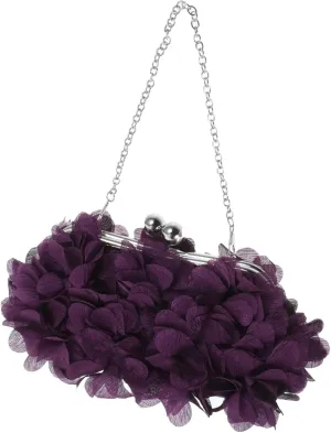 BESTYASH Flower Party Bag Cute Even Bachelorette Bags for Women Sparkly Messenger Navy Satin Wedding Trendy