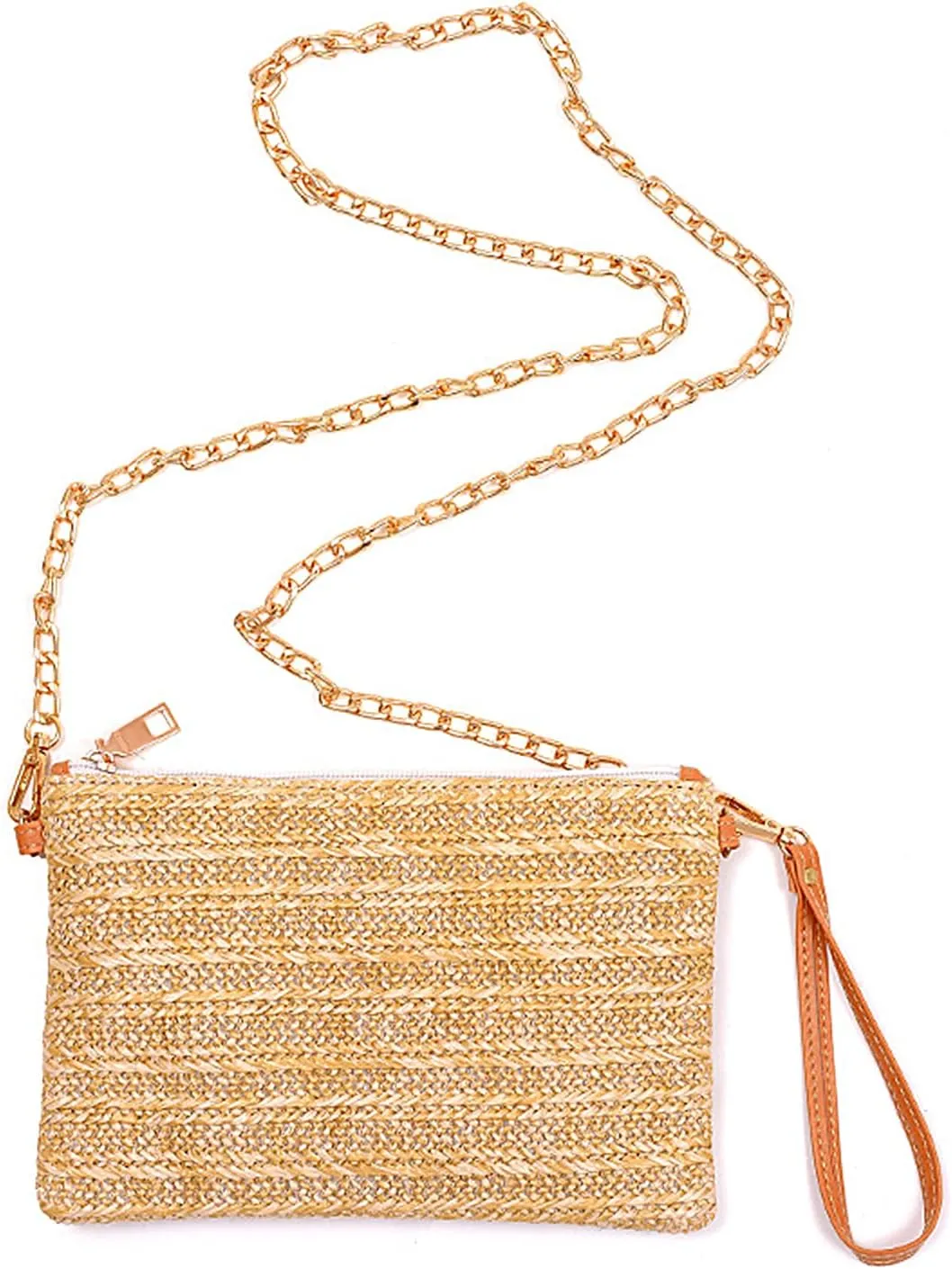 Beurlike Straw Clutch Purses for Women Beach Wristlet Wallet Small Cross body bag for Girls
