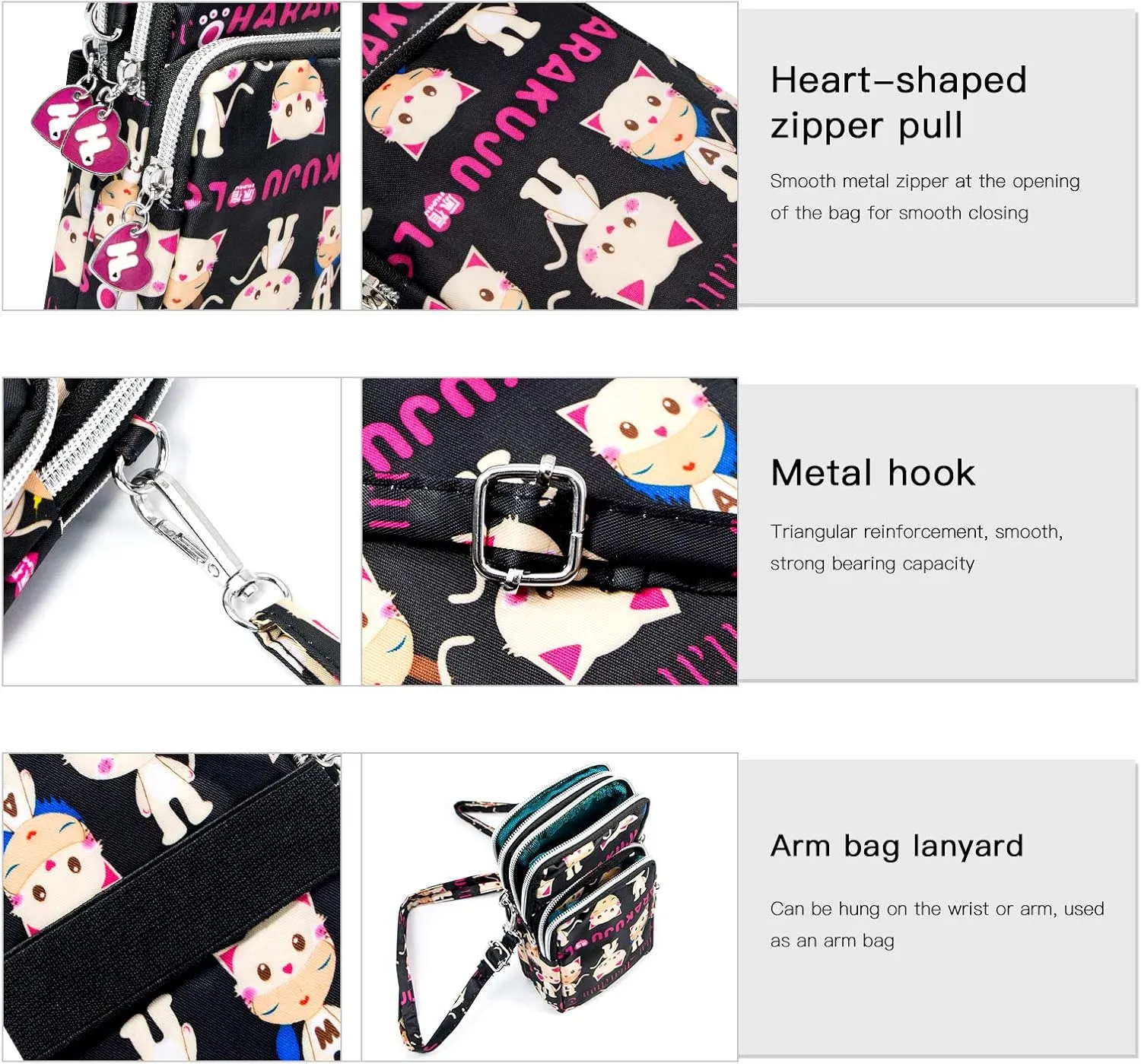 BIAOTIE Lightweight Small Crossbody bags Cell Phone Purses Travel Pouch Shoulder Bag for Women