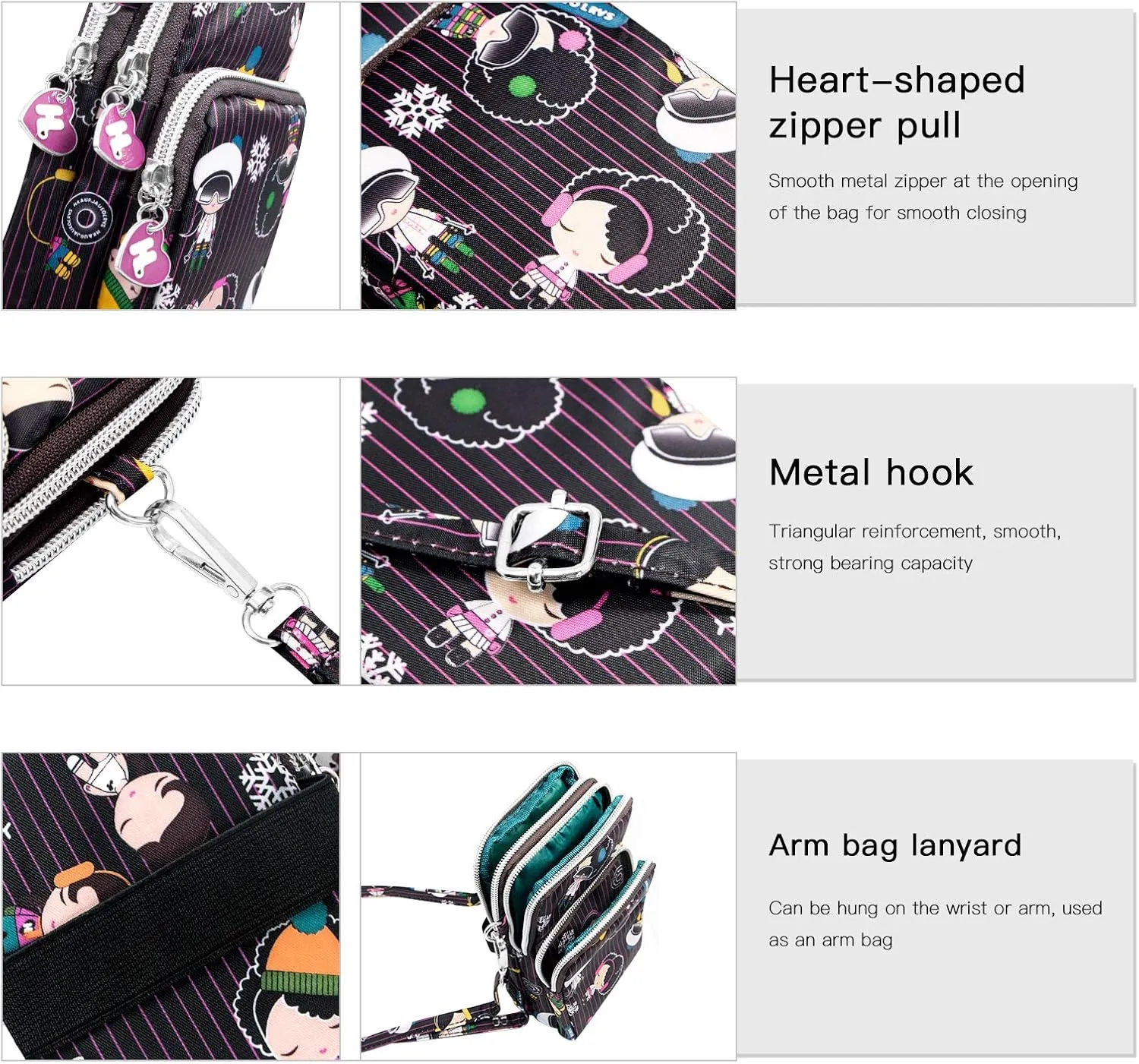BIAOTIE Lightweight Small Crossbody bags Cell Phone Purses Travel Pouch Shoulder Bag for Women