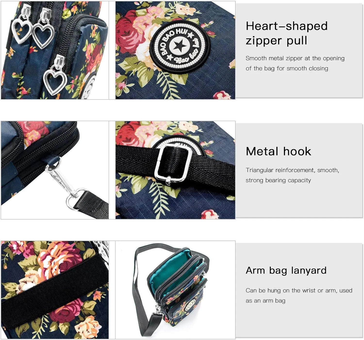 BIAOTIE Lightweight Small Crossbody bags Cell Phone Purses Travel Pouch Shoulder Bag for Women