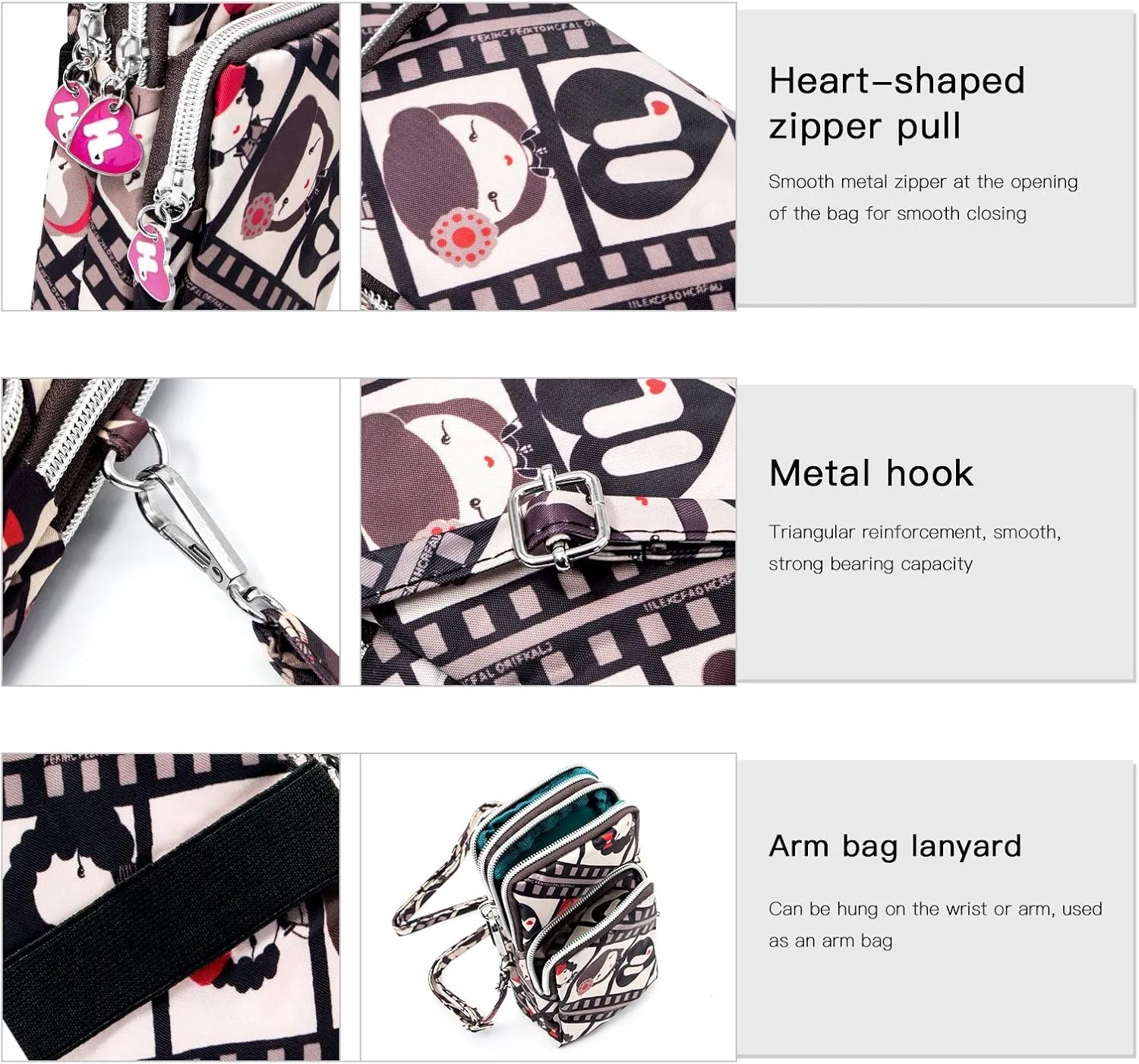 BIAOTIE Lightweight Small Crossbody bags Cell Phone Purses Travel Pouch Shoulder Bag for Women