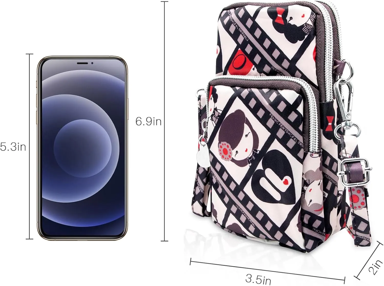 BIAOTIE Lightweight Small Crossbody bags Cell Phone Purses Travel Pouch Shoulder Bag for Women