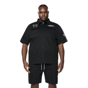 Big and Tall - Graphic Twill Shirt - Black