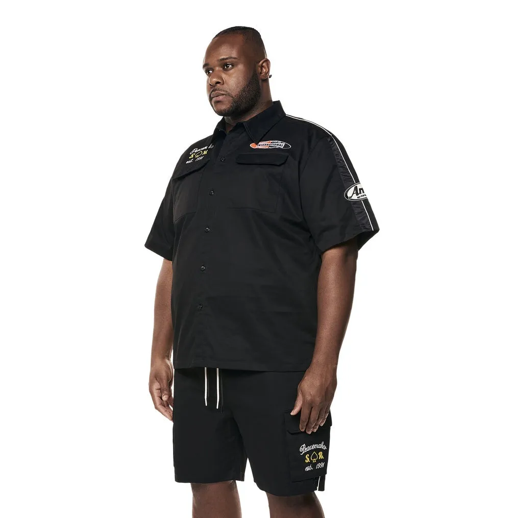 Big and Tall - Graphic Twill Shirt - Black