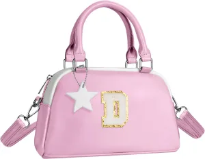 Birthday Gifts for 4 5 6 7 8 9 10 11 12, Girls Purse Kids Handle Bag, Crossbody Bags for Girl Preteens Teens, Initial bag for makeup kits, kids girls gift, Handbag-baby pink-D
