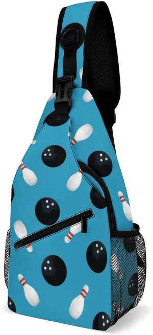 Bowling Balls Sling Backpack Men Women Crossbody Backpack Chest Bag Cycling Daypack Hiking Bag Casual Daypacks Sports Backpacks