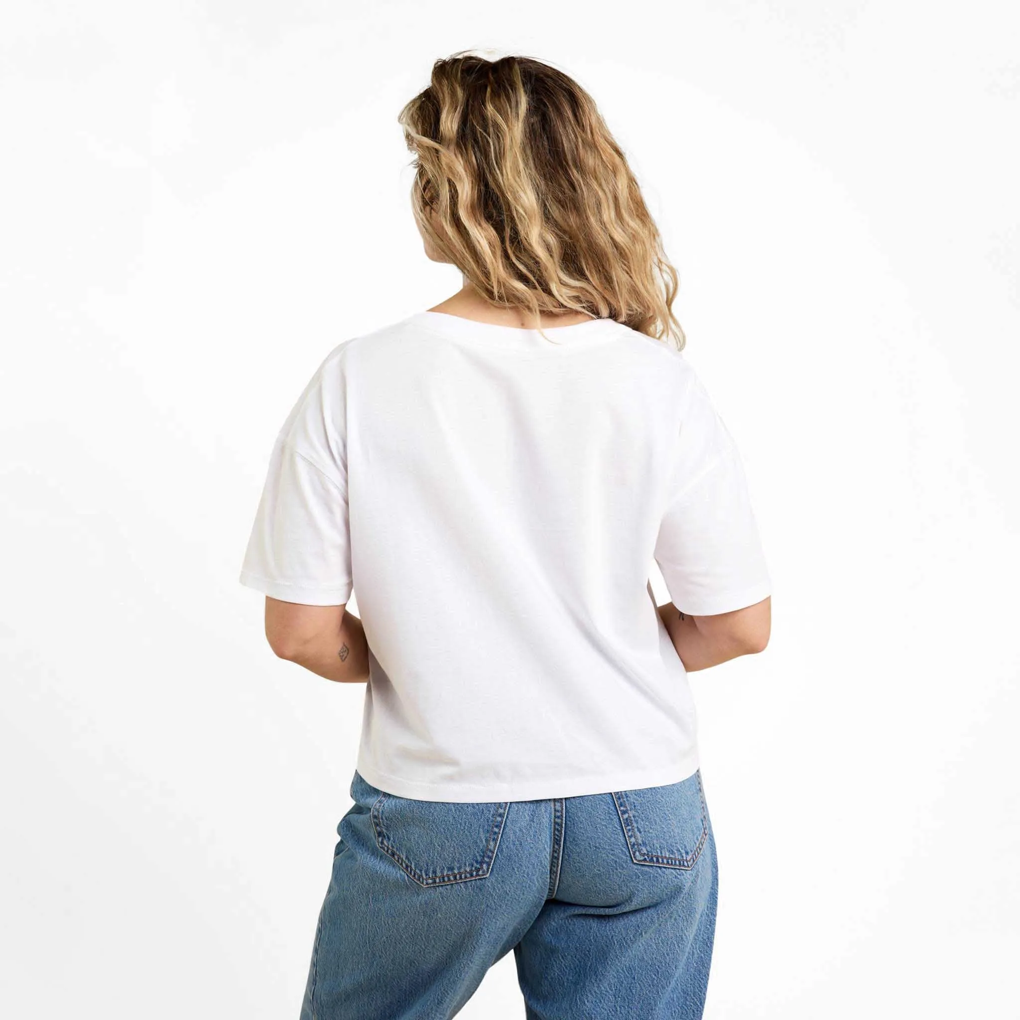 Boxy V-Neck Tee | White