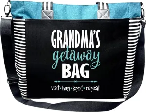 Brooke & Jess Designs Tote Bag for Grandma  Sturdy Canvas Grandma Tote w/Zipper & Inner Pocket Grandma Bag for Everyday Use