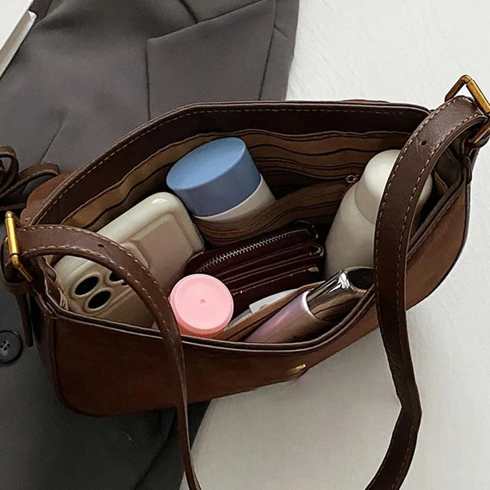 Burgundy Suede Shoulder Bags For Women Brown Suede Small Trendy Wine Crossbody Bag Saddle Suede Satchel Bag