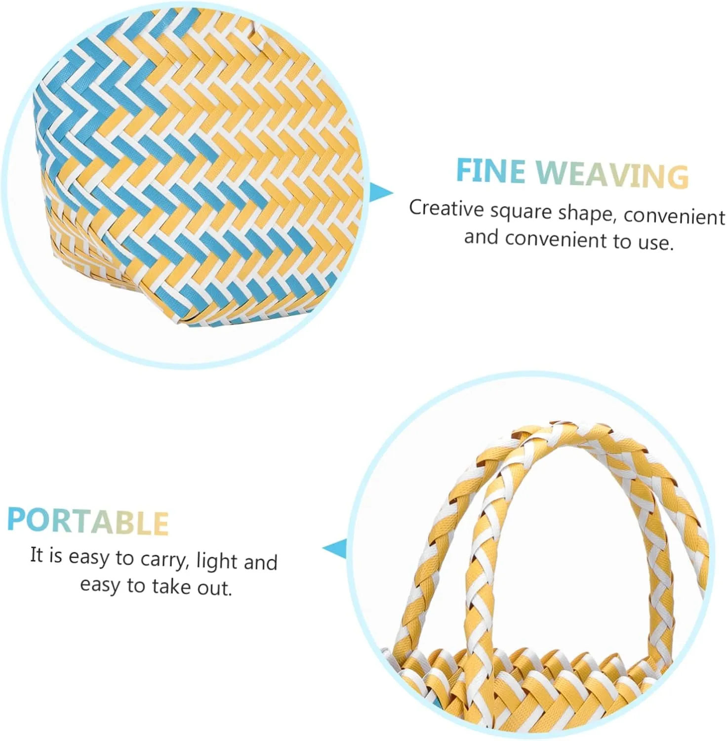 Cabilock Weave Organizer Basket Reusable Grocery Shopping Bag Woven Straw Bag with Handle, Portable Shopping Basket Market Bag Shopping Stands Upright, Sustainable Market Basket