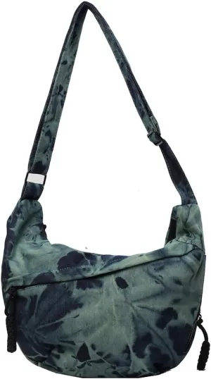 Canvas Crescent Crossbody Bag for Women Men Canvas Dumpling Bag Multi-pockets Crescent Lightweight Small Hobo Bag