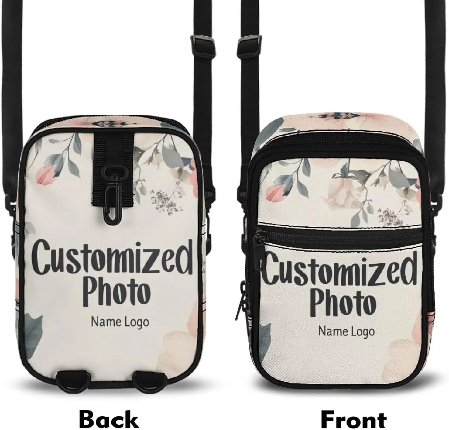 Canvas Crossbody Bags Multi Position Back Pack Waist Packs Cross Body Fanny Pack with Adjustable Strap Gifts