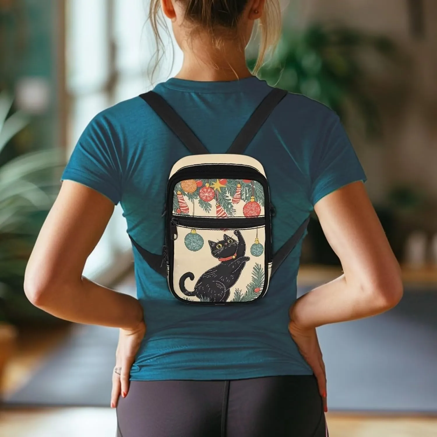 Canvas Crossbody Bags Multi Position Back Pack Waist Packs Cross Body Fanny Pack with Adjustable Strap Gifts