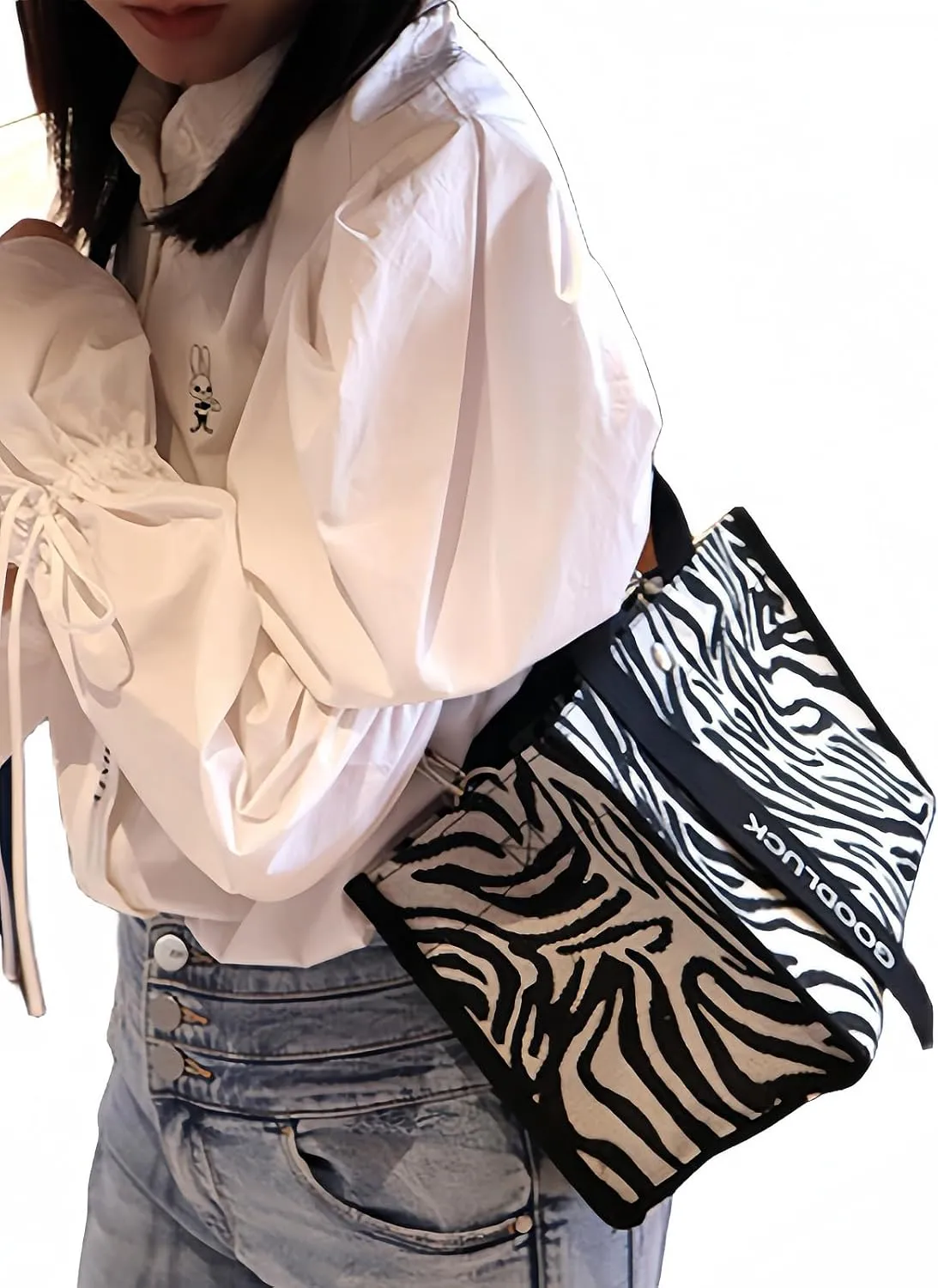 Canvas Crossbody Shoulder Bag for Women, Sling Tote with Handles & Removable Strap, Fanny Pack Travel Handbag