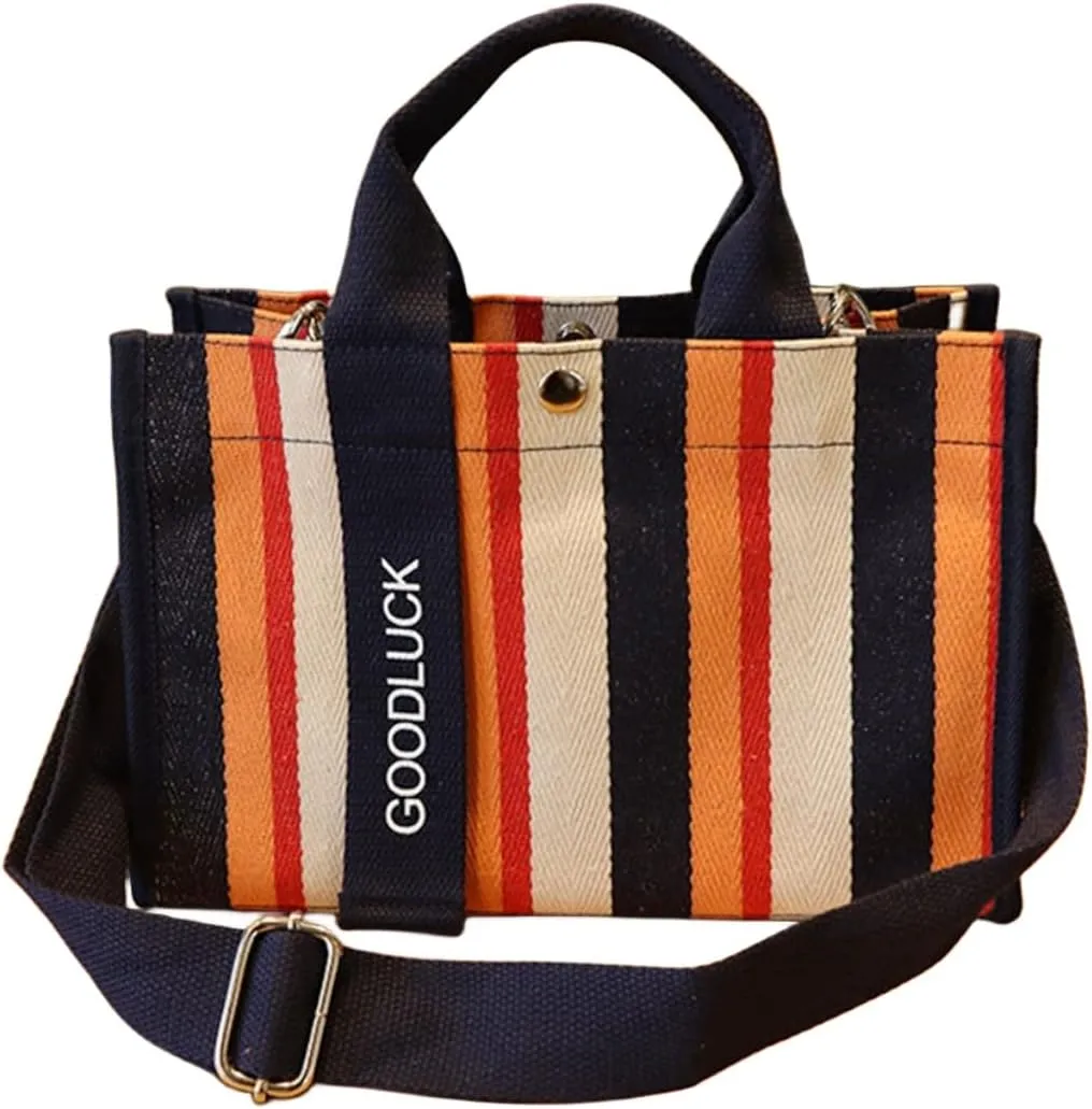 Canvas Crossbody Shoulder Bag for Women, Sling Tote with Handles & Removable Strap, Fanny Pack Travel Handbag