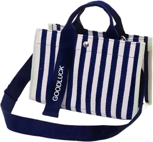 Canvas Crossbody Shoulder Bag for Women, Sling Tote with Handles & Removable Strap, Fanny Pack Travel Handbag
