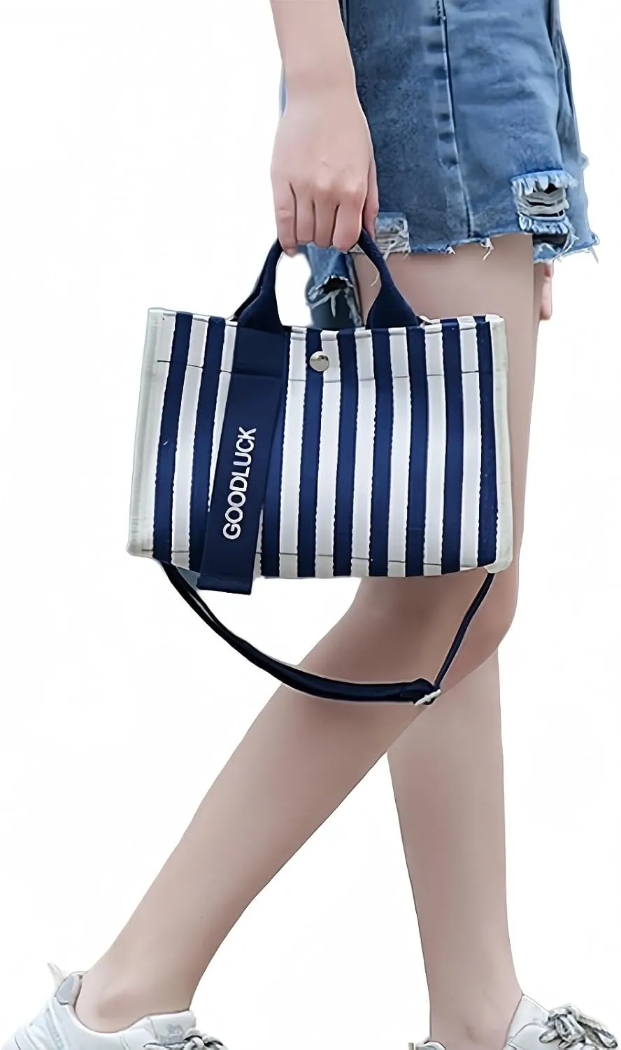 Canvas Crossbody Shoulder Bag for Women, Sling Tote with Handles & Removable Strap, Fanny Pack Travel Handbag