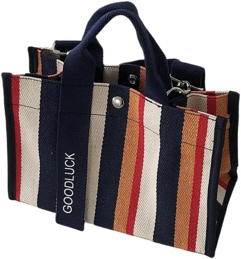 Canvas Crossbody Shoulder Bag for Women, Sling Tote with Handles & Removable Strap, Fanny Pack Travel Handbag