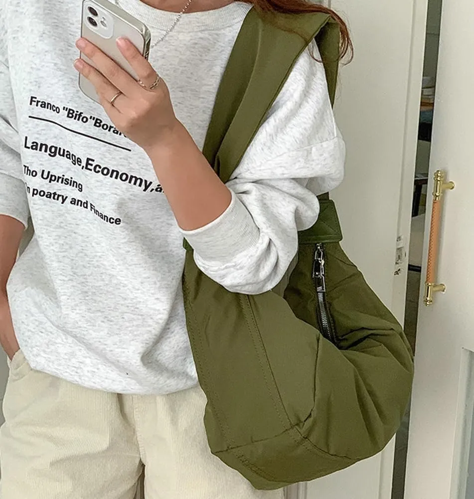 Canvas Hobo Crossbody Shoulder Tote Bag for Women Multi-pocket Casual Purse Messenger Bags Travel Work