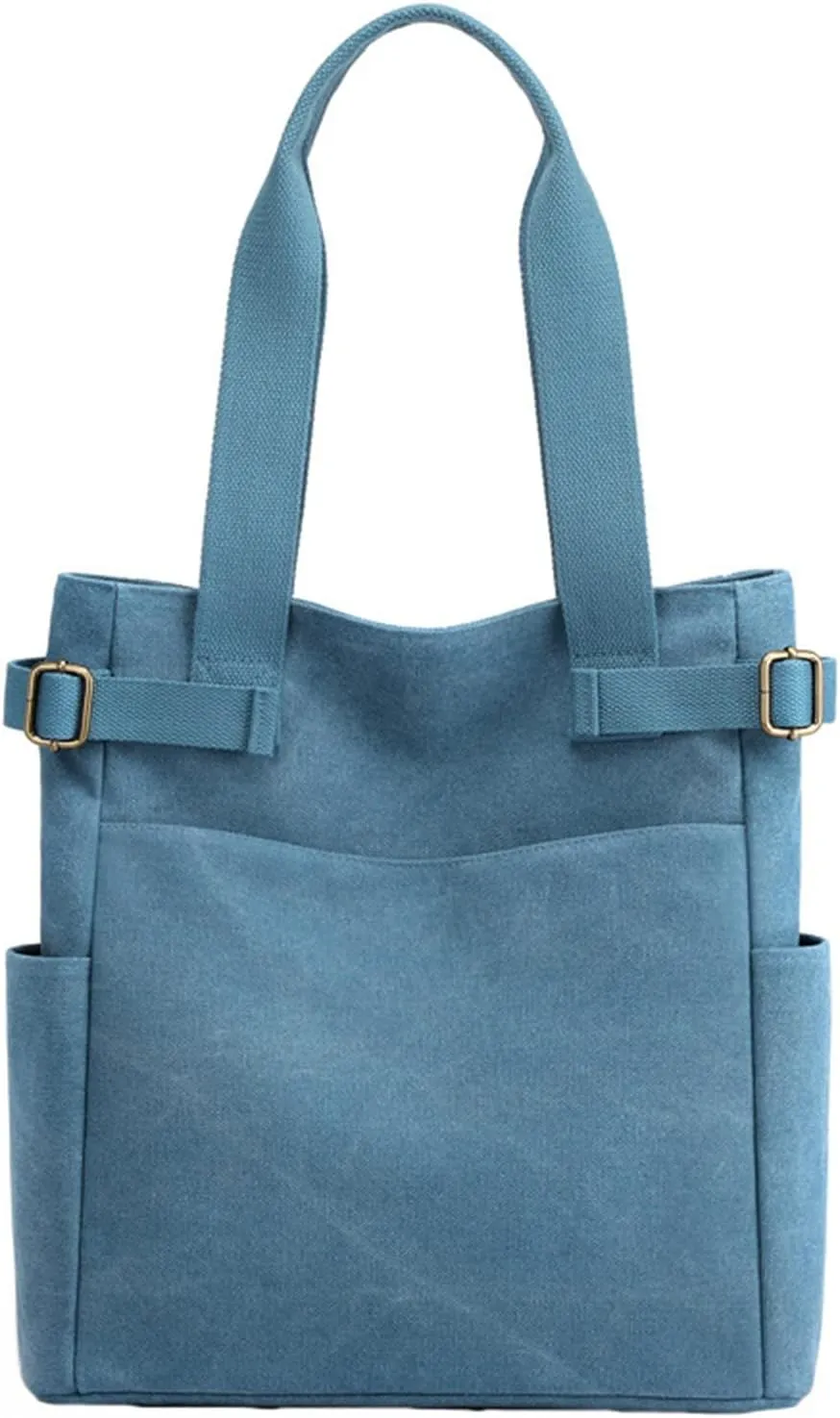 Canvas Tote Bag for Women With Pockets,Large Canvas Tote Bag With Zipper And Compartments Crossbody Work Tote Bag Fall Shoulder Bag Satchel Hobo Bag Messenger Bag For Everyday Shopping Travel (Blue)