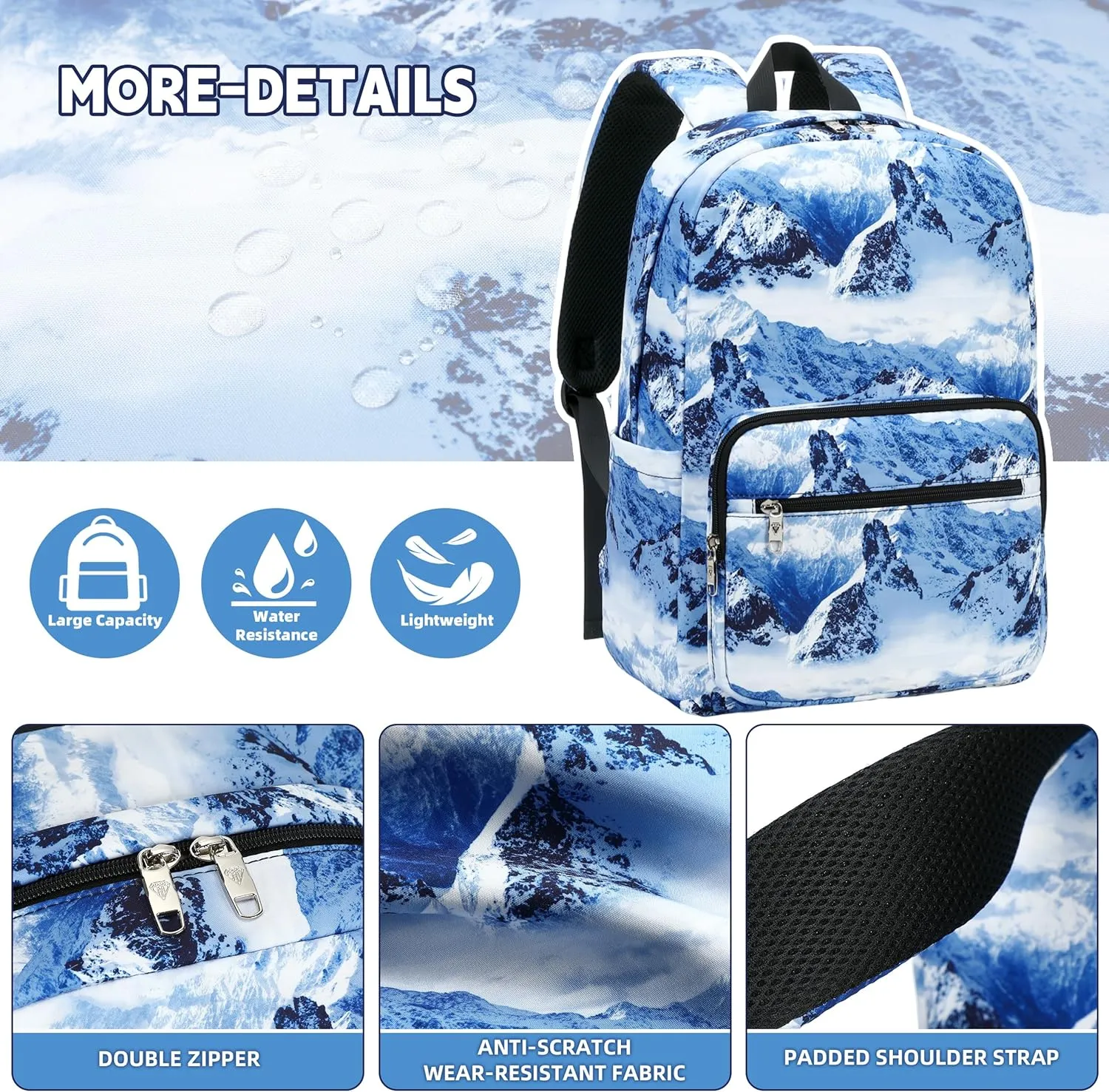 Caoroky knight 15.6 inch Laptop Backpack Women Men Waterproof Work Business Rucksack Anti Theft Travel Backpacks Causal Daypack Large School College Bookbag for Teens Girls Student-Blue
