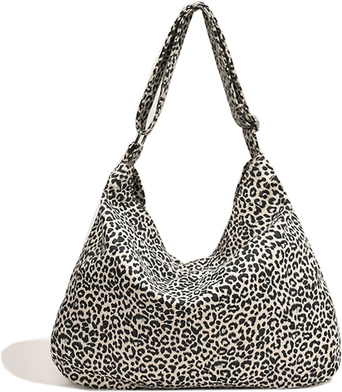 Cheetah Canvas Crossbody Bags for Women Leopard Print Tote Bag Large Capacity Hobo Bag Handbags with Adjustable Wide Strap
