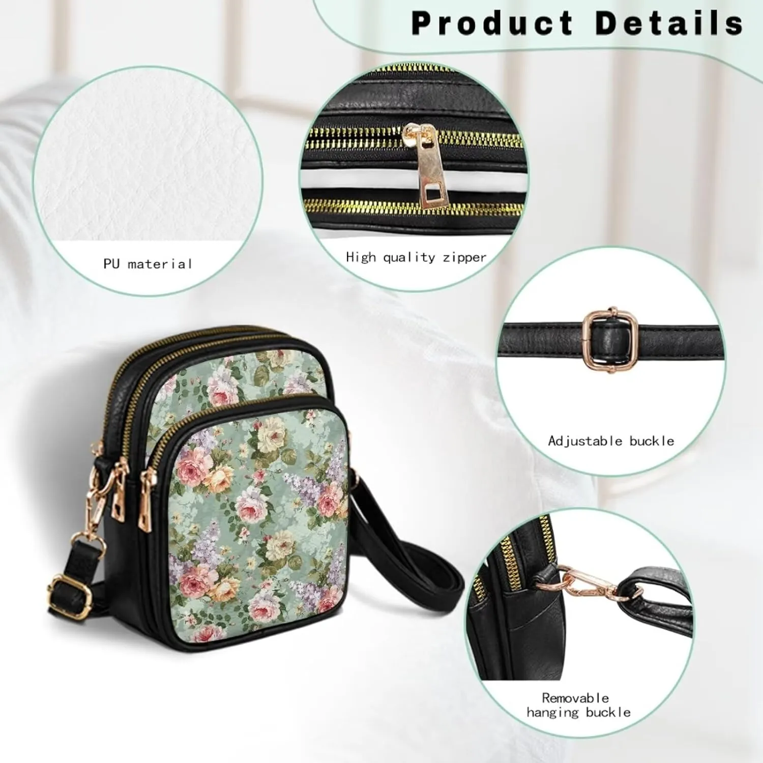 Coldinair Cross Body Purses Handbags Multi Pockets Cell Phone Purse for Women Ladies Small Crossbody Shoulder Bags