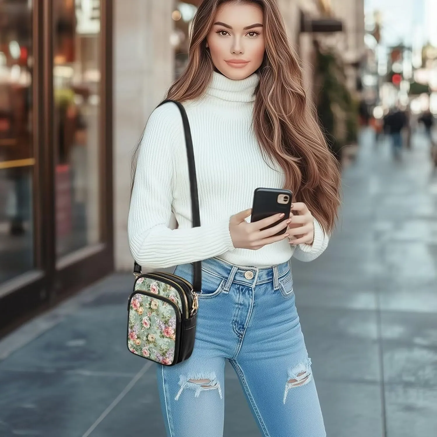 Coldinair Cross Body Purses Handbags Multi Pockets Cell Phone Purse for Women Ladies Small Crossbody Shoulder Bags