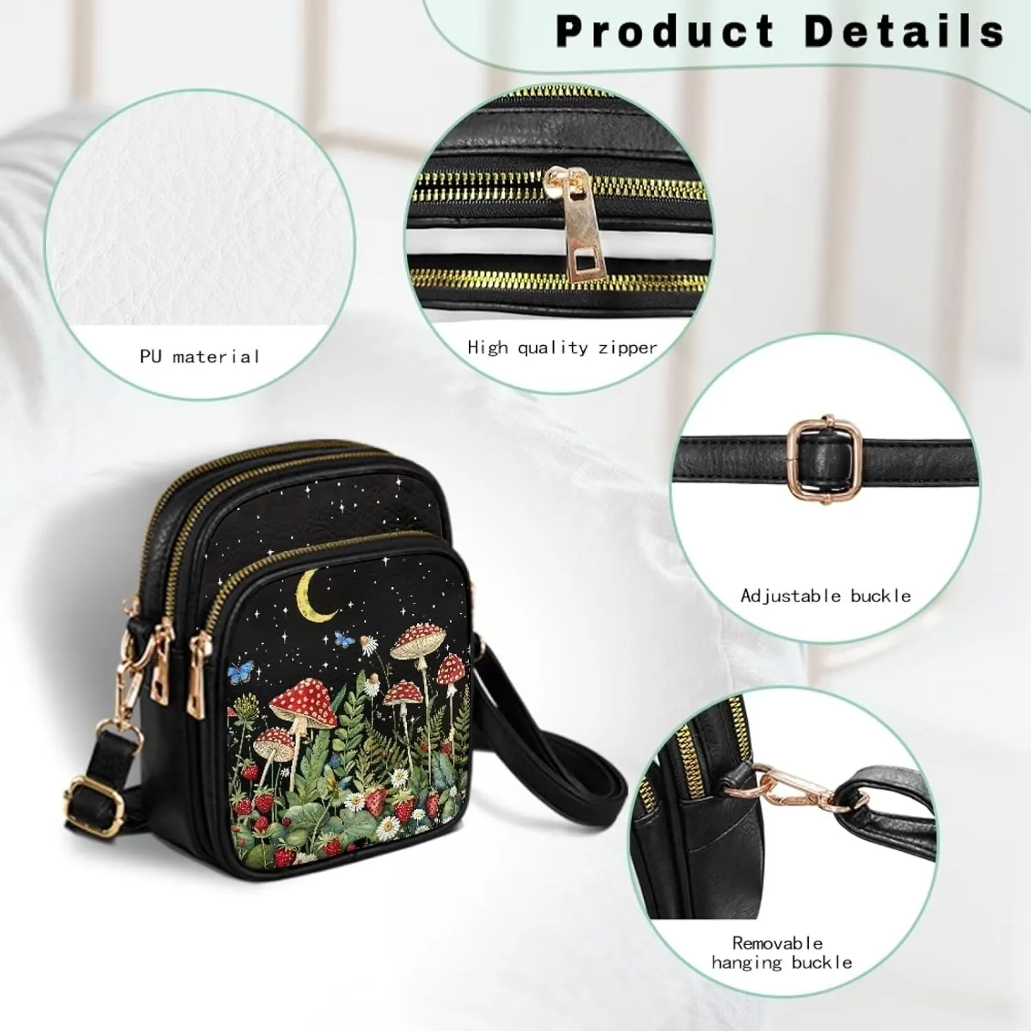 Coldinair Crossbody Shoulder Bags for Women Ladies Leather Crossbody Purse Small Sling Bag Handbags Clutch Purse