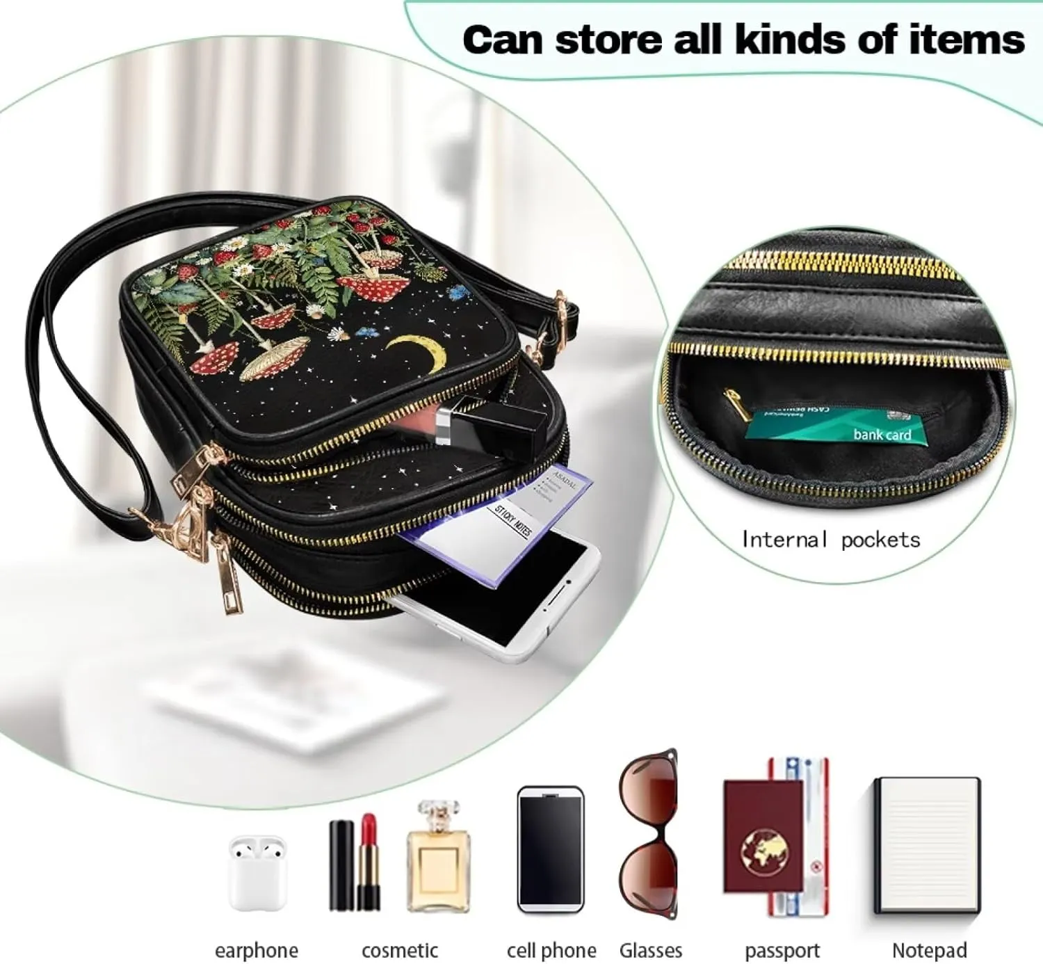 Coldinair Crossbody Shoulder Bags for Women Ladies Leather Crossbody Purse Small Sling Bag Handbags Clutch Purse