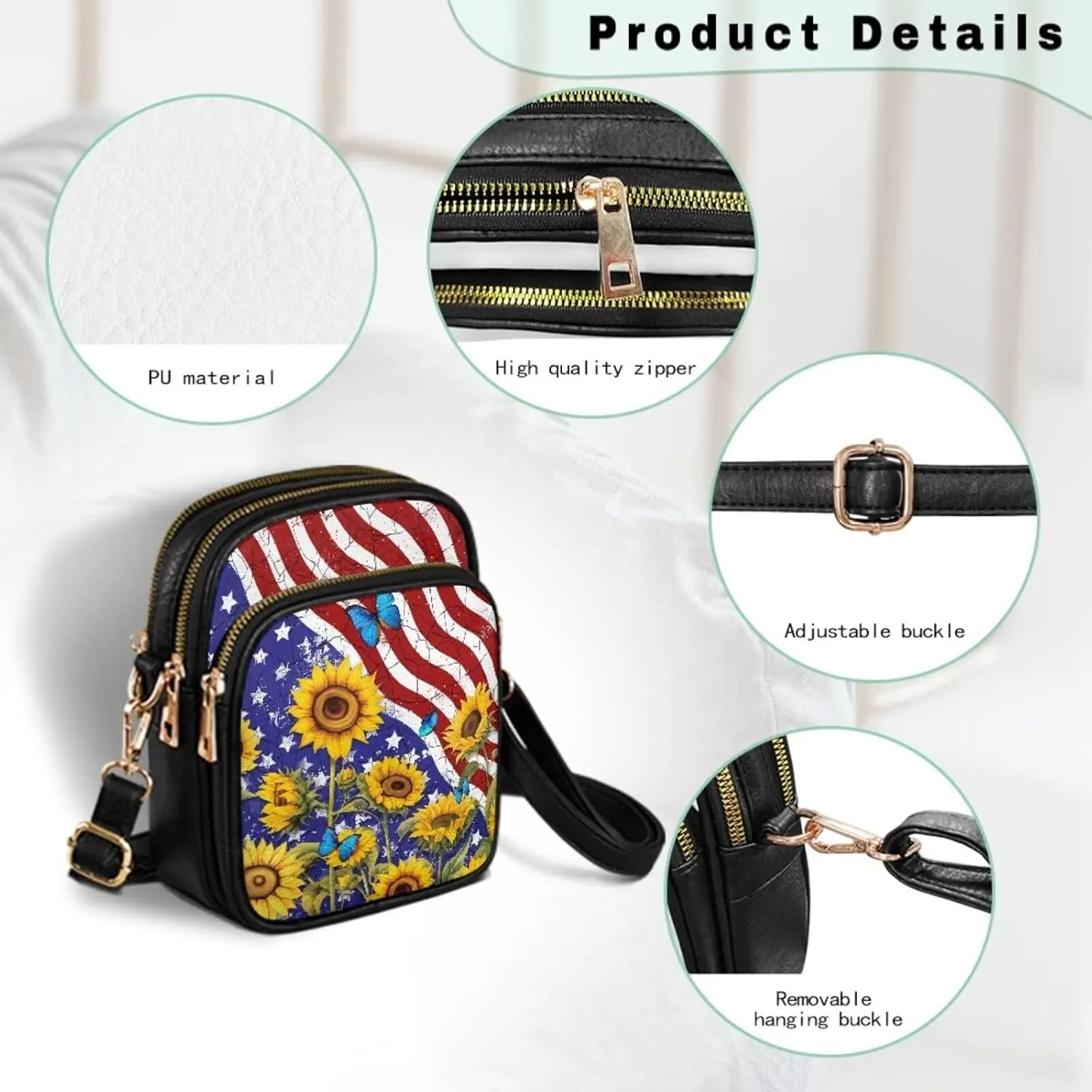 Coldinair Crossbody Shoulder Bags for Women Ladies Leather Crossbody Purse Small Sling Bag Handbags Clutch Purse