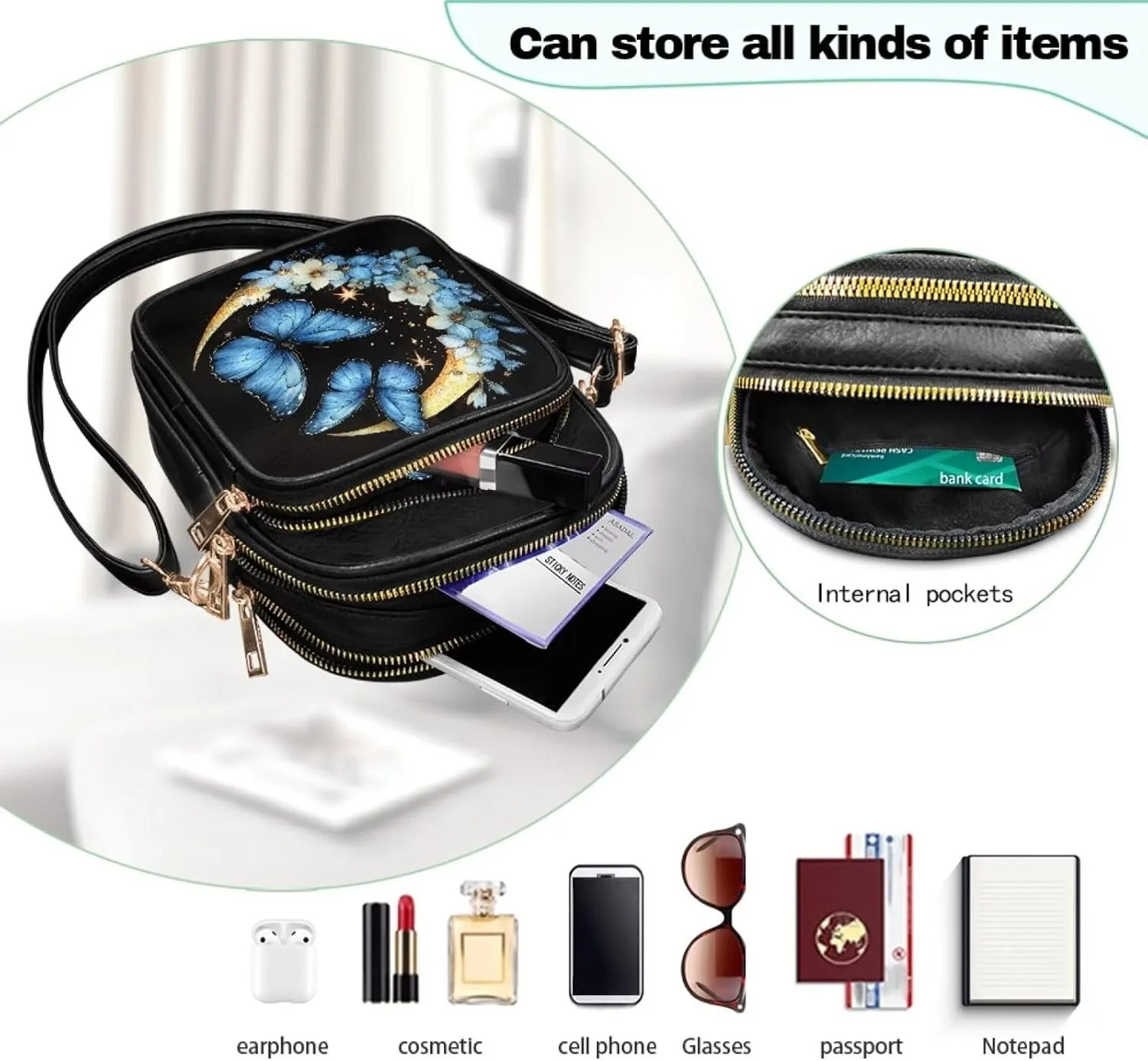 Coldinair Crossbody Shoulder Bags for Women Ladies Leather Crossbody Purse Small Sling Bag Handbags Clutch Purse