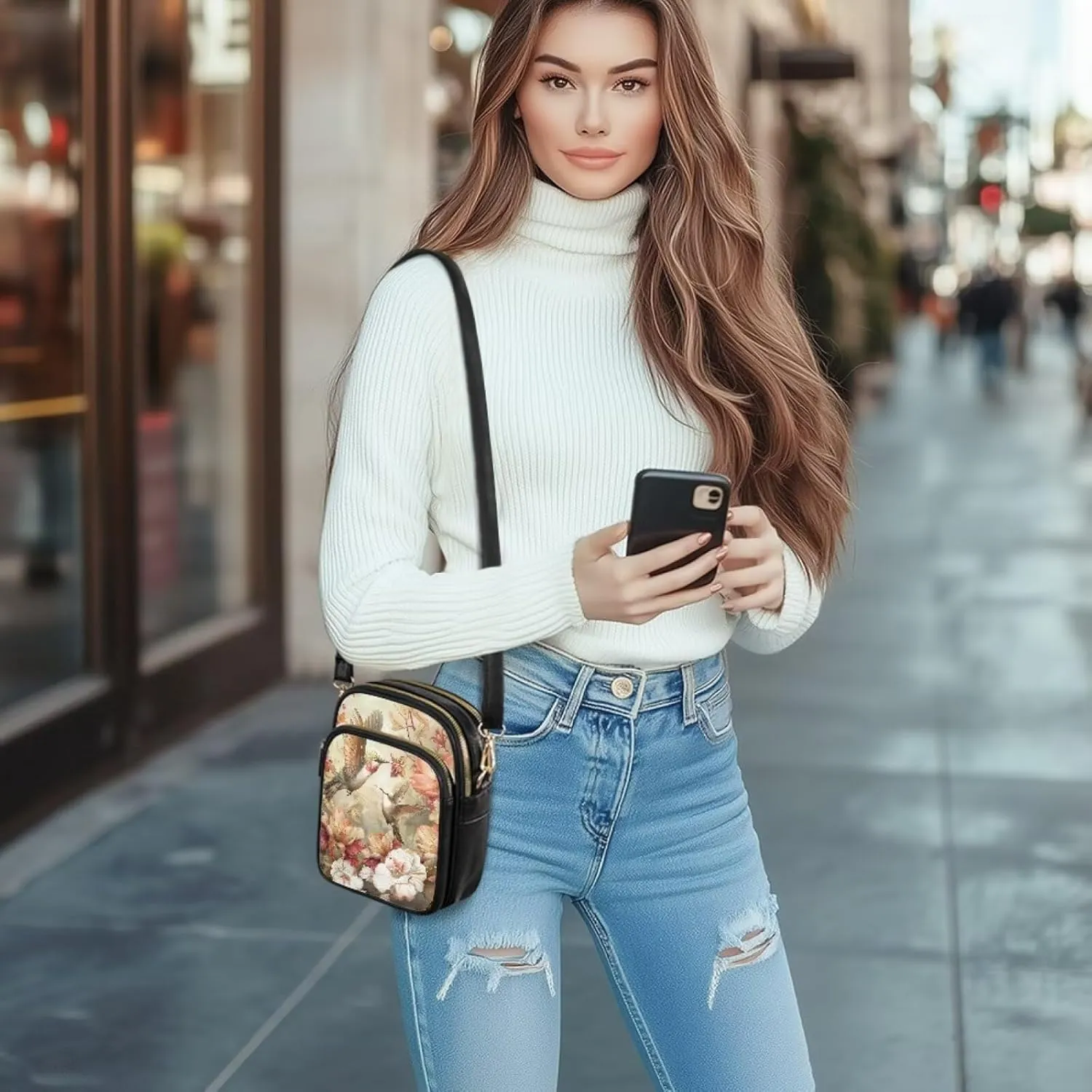 Coldinair Crossbody Shoulder Bags for Women Ladies Leather Crossbody Purse Small Sling Bag Handbags Clutch Purse