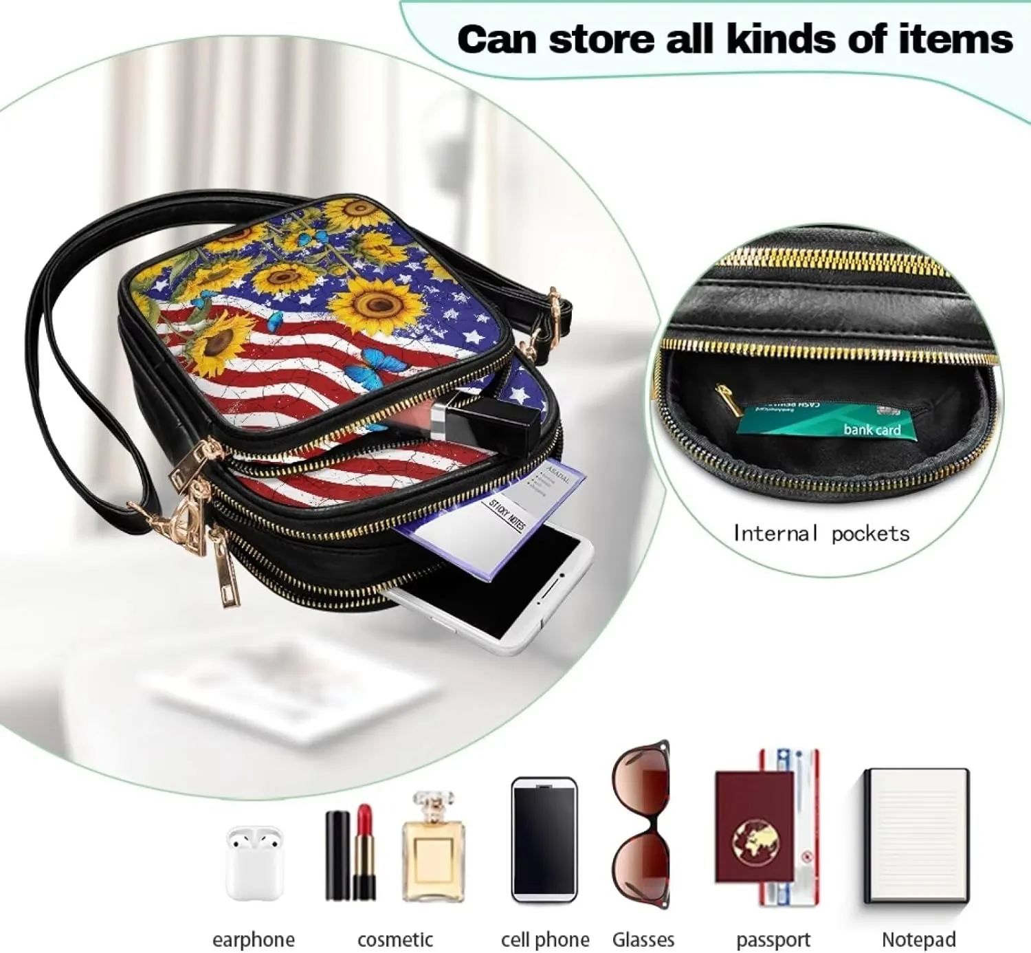 Coldinair Crossbody Shoulder Bags for Women Ladies Leather Crossbody Purse Small Sling Bag Handbags Clutch Purse