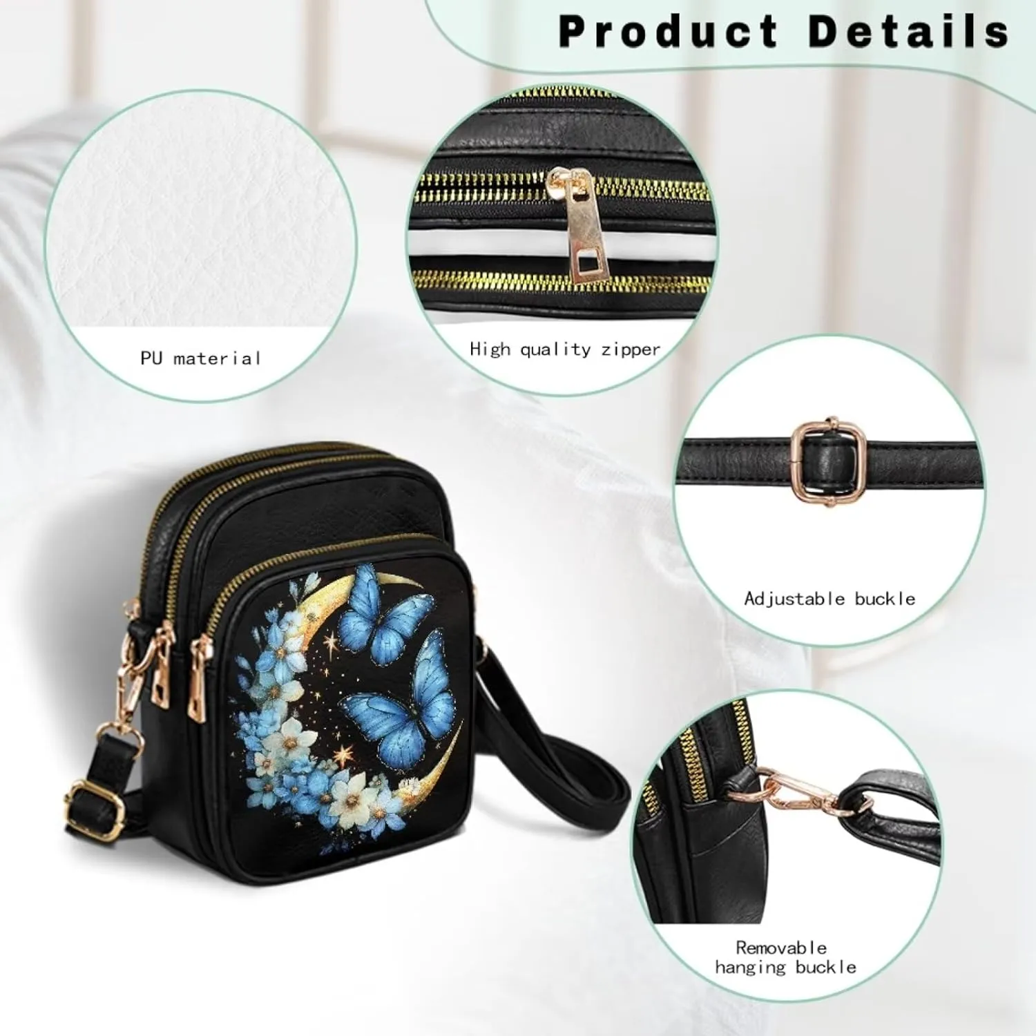 Coldinair Crossbody Shoulder Bags for Women Ladies Leather Crossbody Purse Small Sling Bag Handbags Clutch Purse