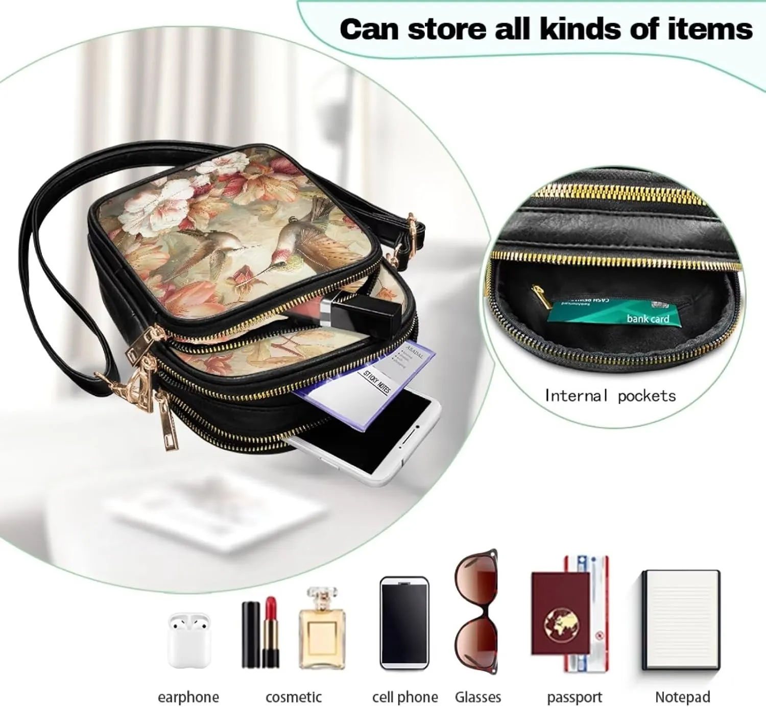 Coldinair Crossbody Shoulder Bags for Women Ladies Leather Crossbody Purse Small Sling Bag Handbags Clutch Purse