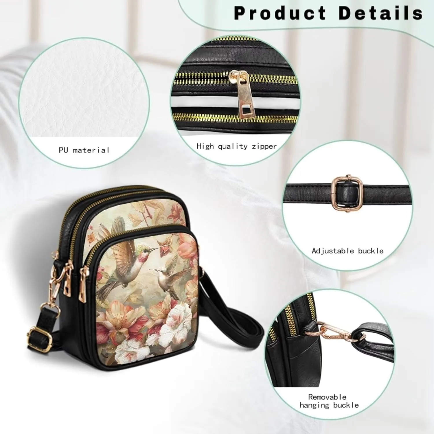Coldinair Crossbody Shoulder Bags for Women Ladies Leather Crossbody Purse Small Sling Bag Handbags Clutch Purse