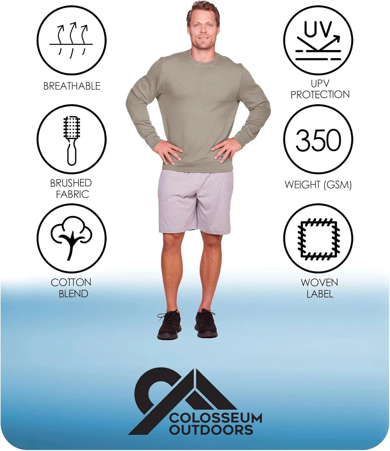 COLOSSEUM Outdoors Men's Brooks Super Heavyweight Workwear Crewneck Sweatshirt