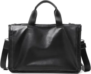 Crossbody Bag Men Men Genuine Leather Shoulder Laptop Bag Soft Leather Big Handbag Multi-layer Travel Briefcase